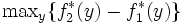 \mbox{max}_{y}\{f_{2}^{*}(y)-f_{1}^{*}(y)\}