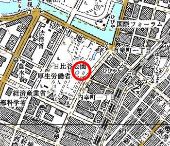 東京都府中市付近の地形図