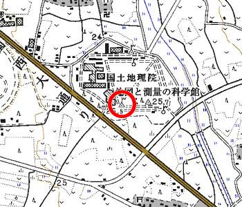 茨城県つくば市付近の地形図