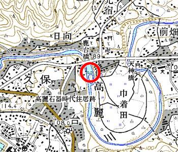 埼玉県日高市付近の地形図