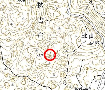 山口県秋芳町付近の地形図