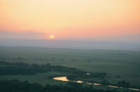 写真：細岡展望台からの落日