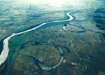 石狩川の旧川と水田地帯