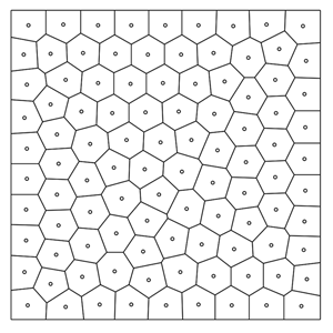 図1: 連続型メディアン問題の解の一例