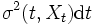 \sigma^2 (t,X_t) {\mbox{d}}t \,