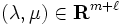 (\lambda,\mu)\in \mathbf{R}^{m+\ell}