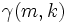 \gamma(m, k)\, 