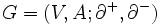 G=(V,A;\partial^+,\partial^-)\, 