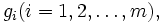 g_i (i=1,2,\ldots,m),