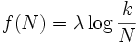 
f(N)=\lambda \log \frac{k}{N}
\, 