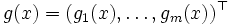 g(x)=(g_1(x),\dots,g_m(x))^{\top}