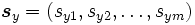 \boldsymbol {s}_y= (s_{y1},s_{y2},\ldots , s_{ym})\, 
