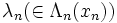 \lambda_{n} (\in \Lambda_{n}(x_{n}))\, 