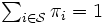 \textstyle \sum_{i \in {\mathcal S}} \pi_i = 1\, 
