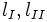 l_I, l_{II}\,