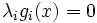 \lambda_i g_i(x) = 0\,