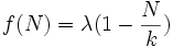 
f(N)=\lambda (1-\frac{N}{k})
\, 