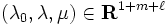 (\lambda_0,\lambda,\mu)\in \mathbf{R}^{1+m+\ell}