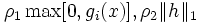 \rho_1\max[0, g_i(x)],\rho_2\|h\|_1