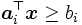 \boldsymbol{a}_i^{\top} \boldsymbol{x} \geq b_i\, 