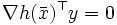 \nabla h(\bar{x})^{\top}y=0