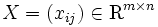 X=(x_{ij})\in \mathbf{\mathrm{R}}^{m\times n}\, 