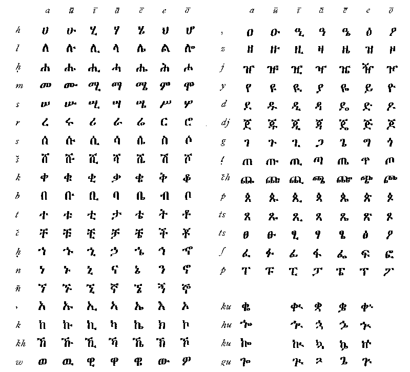 エチオピア文字の成り立ちや書き方 Weblio辞書