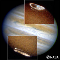 ハッブル宇宙望遠鏡がとらえた木星のオーロラ