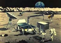 月面車を使った月の地質調査(想像図)