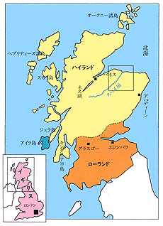 スコットランドの地図